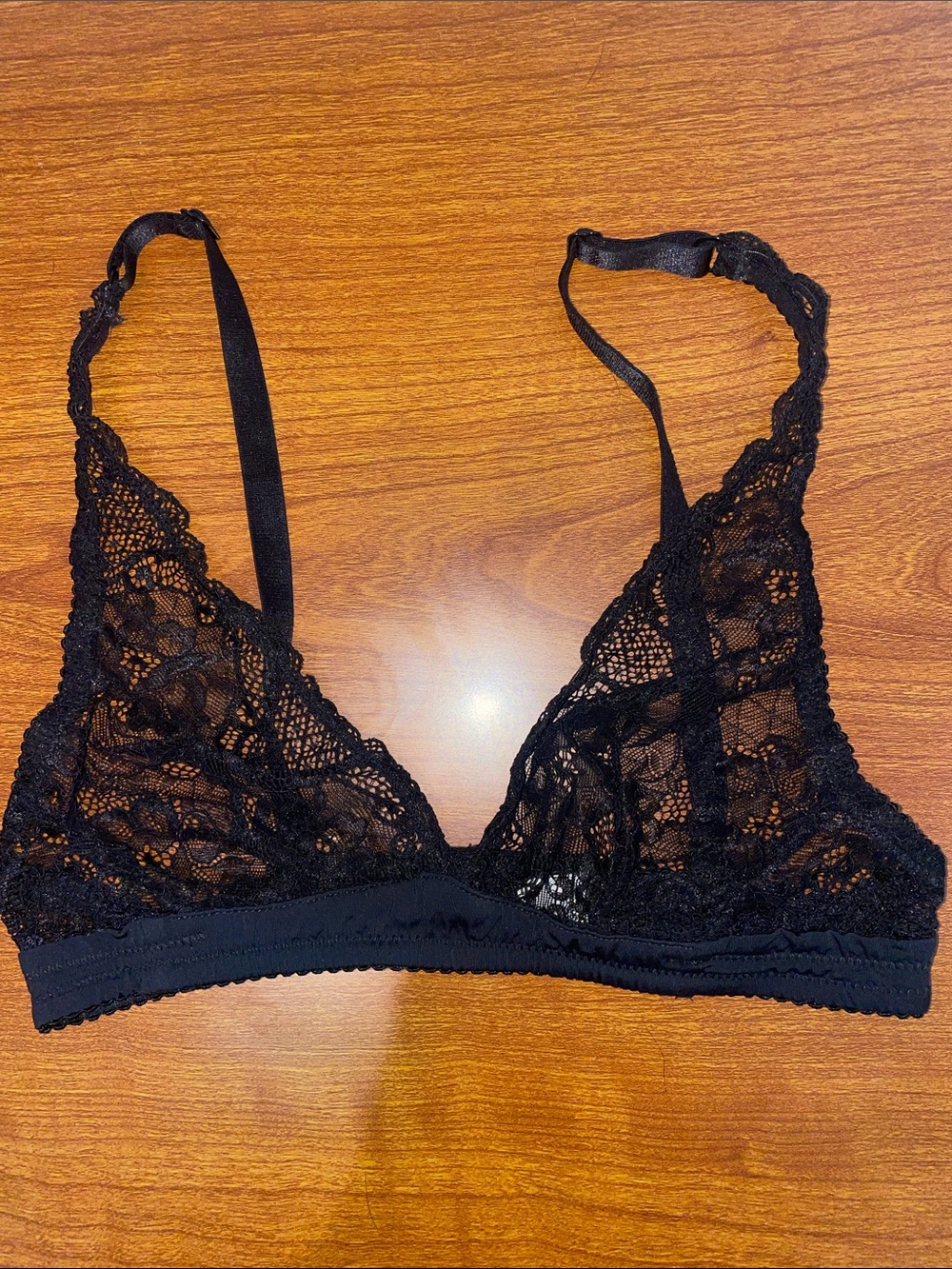 Vintage Brandy Melville Black Lace Triangle Bralette